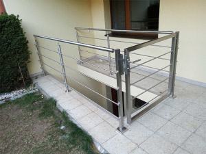 Stainless steel railing and pedestrian gate